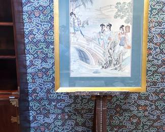 Old Gong Bi (Gongbi) which is a style of Chinese painting that is very detailed by using delicate brushwork.   Curated and framed by W. King Ambler currently known as  Ambler Art Group.
 