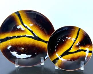 Vintage Enamel decorative plates by Bovano 