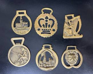English brass horse harness medallions 