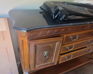 Marble top on buffet