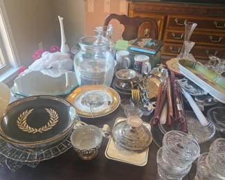 Collectible items from China cabinet