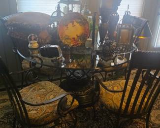 Another picture of glass top table & decor