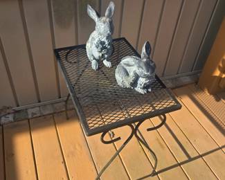 Outdoor furniture table & rabbits