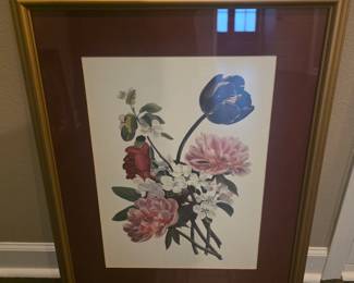 Framed & matted picture under glass