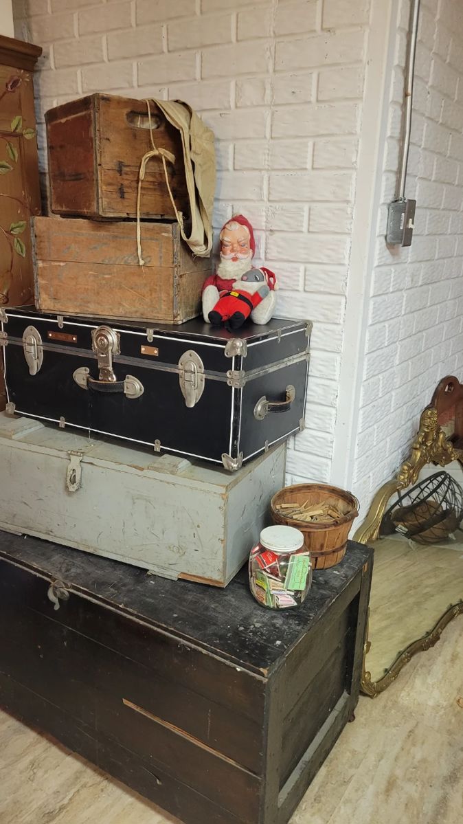 Vintage trunks and wooden boxes