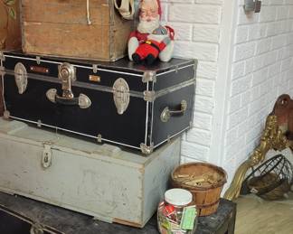 Vintage trunks and wooden boxes
