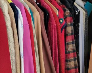 Womans sweaters, jackets,  suits
(Both casual and formal)
