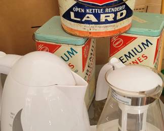 Tins, tupperware and small appliances