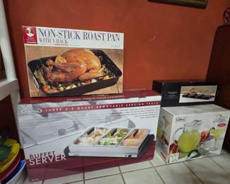 Buffet Server, Roaster, Margarita Pitcher set 