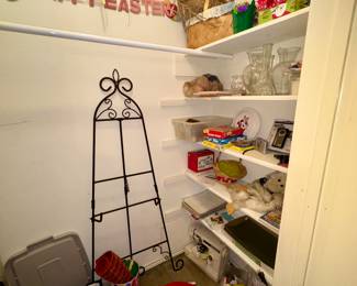 Closet Full of Crafts, Paper, Games, Sewing machine