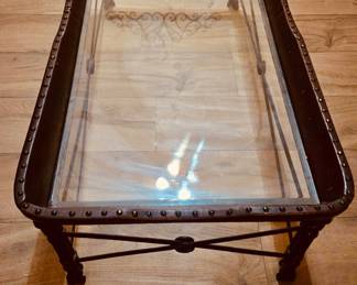 Glass and metal coffee table