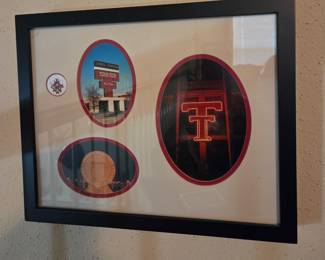 Texas tech framed picture plus other related items