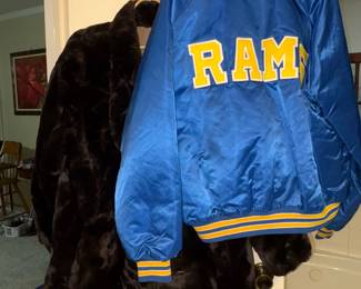 Faux Fur Coat, Vintage Rams Jacket
