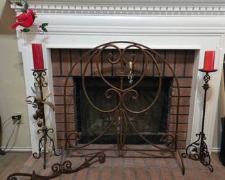 Tall wrought iron candle holders