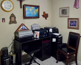 Office desk, Office supplies, Vintage Chair