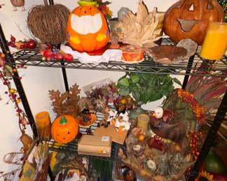 Ceramic Pumpkins, Ghost Figurines, Turkey, Glass Candy Corns