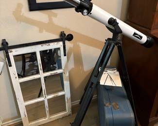 Telescope, Vintage suitcase, Mirror 