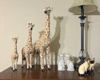 Giraffe Set, Cat Figurines 