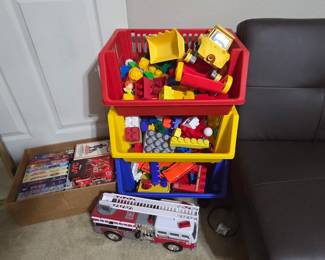 Legos, Fire truck, VHS