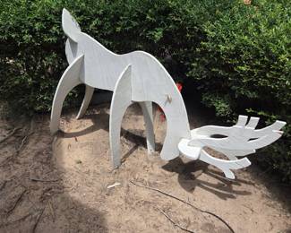 Wooden  Yard Reindeer 