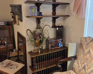 Book shelf, wall shelf, Home decor, Encyclopedia set, nice frames