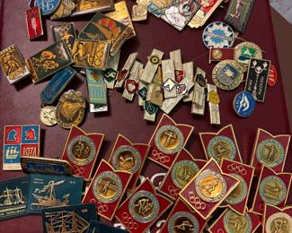 Variety of USSR Vintage Olympic Pins & Others