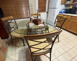 Glass top Kitchen Table with chairs