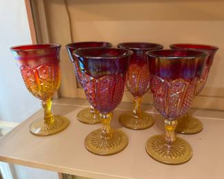 Indiana Carnival Glass set of water goblets