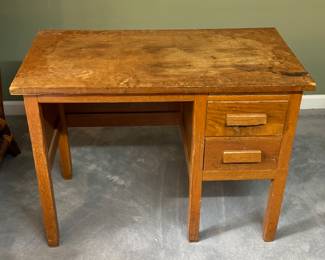 Oak schoolhouse desk