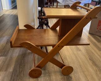 wooden bar cart