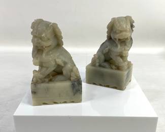Carved Foo Dog Statues