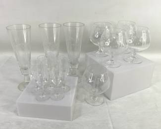 Etched Bamboo Glassware