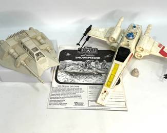 Vintage Star Wars Snowspeeder and X-Wing