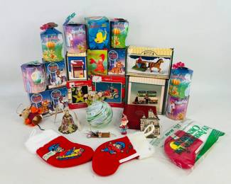Christmas Valley Porcelain Collectibles, Enesco Treasury Christmas Ornaments, Walt Disney Ornaments, McDonald's 'Happy Holidays' Ornaments, & More