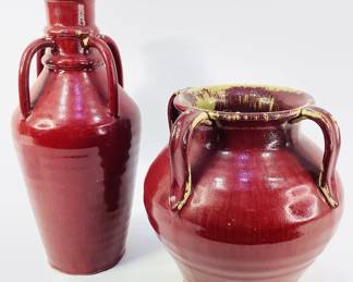 Red Glazed Floor Vases