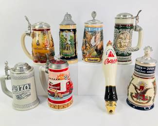 Bass Pale Ale Tap Handle and Beer Steins