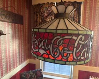 Original 1940's Coca Cola leaded glass lamp