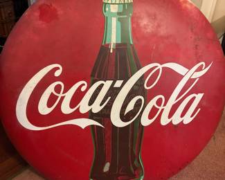 Large 36 inch original Coca Cola Butto sign from the 1950's