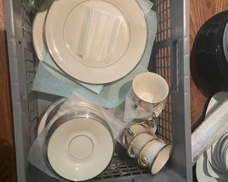 8 5-piece place settings of Lenox Solitaire $200
Other China sets and Cambridge Chantilly crystal 