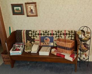 Antique Church Pew and More Handmade Quilts!