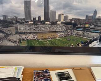 Framed photo, art of Georgia Tech football stadium.