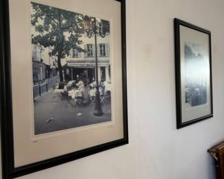 Various, nicely framed art.