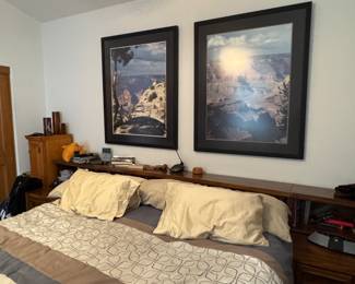 AZ artwork. MCM King size bed w/ mattress.