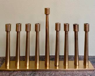 Modern Brass Menorah