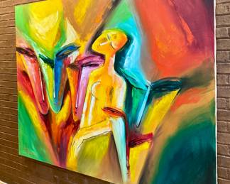 "Faces" Oil on Canvas, Signed