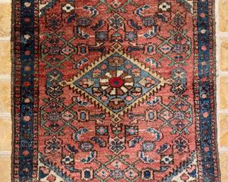 Antique Rug (maroon, navy border)