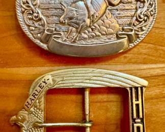 Chambers & Harley Davidson Belt Buckles