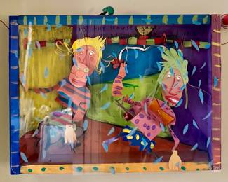 Whimsical Shadowbox Artwork, Signed