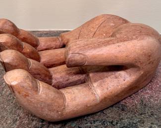 Oversized Carved Wood Hand