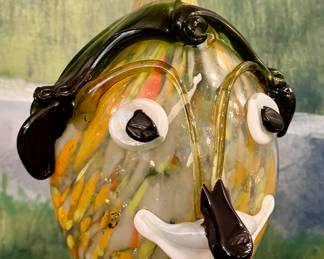 Art Glass Clown Vase